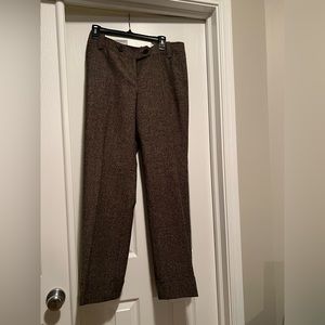 Women’s Dress Pants - wide leg, chocolate color, tweed fabric